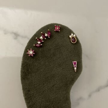 Pembe Taşlı Piercing