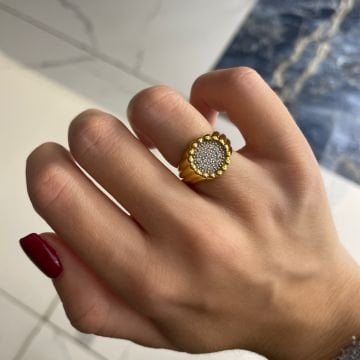 925 Ayar Gümüş İthal Taşlı Tasarım Yüzük Risa