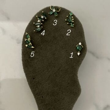 Yeşil Taşlı Piercing