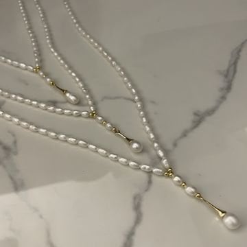 Barok İncili İthal Tasarım Y Kolye