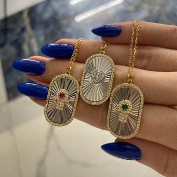 925 Ayar Gümüş Lazer Kesimli İthal Tasarım Kolye Dossha