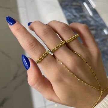 925 Ayar Gümüş Zincir Yüzük Linea