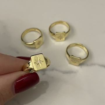 925 Ayar Gümüş İthal Kutup Yıldızı Serçe Parmak Yüzük