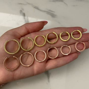 925 Ayar Gümüş Taşlı Tamtur Halka Küpe Rayne