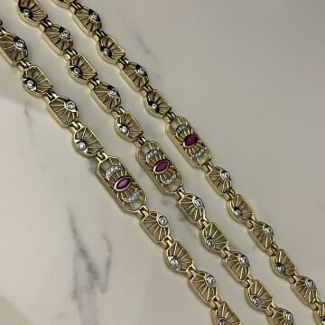 İthal Pembe Taş Detaylı Gözlü Tasarım Bileklik