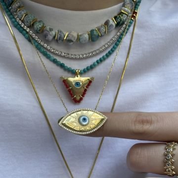 925 Ayar Gümüş İthal Göz Kolye Eyma