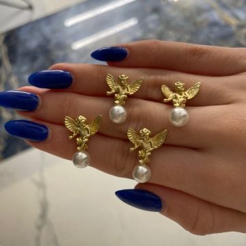 İthal İncili Melek Küpe Angels